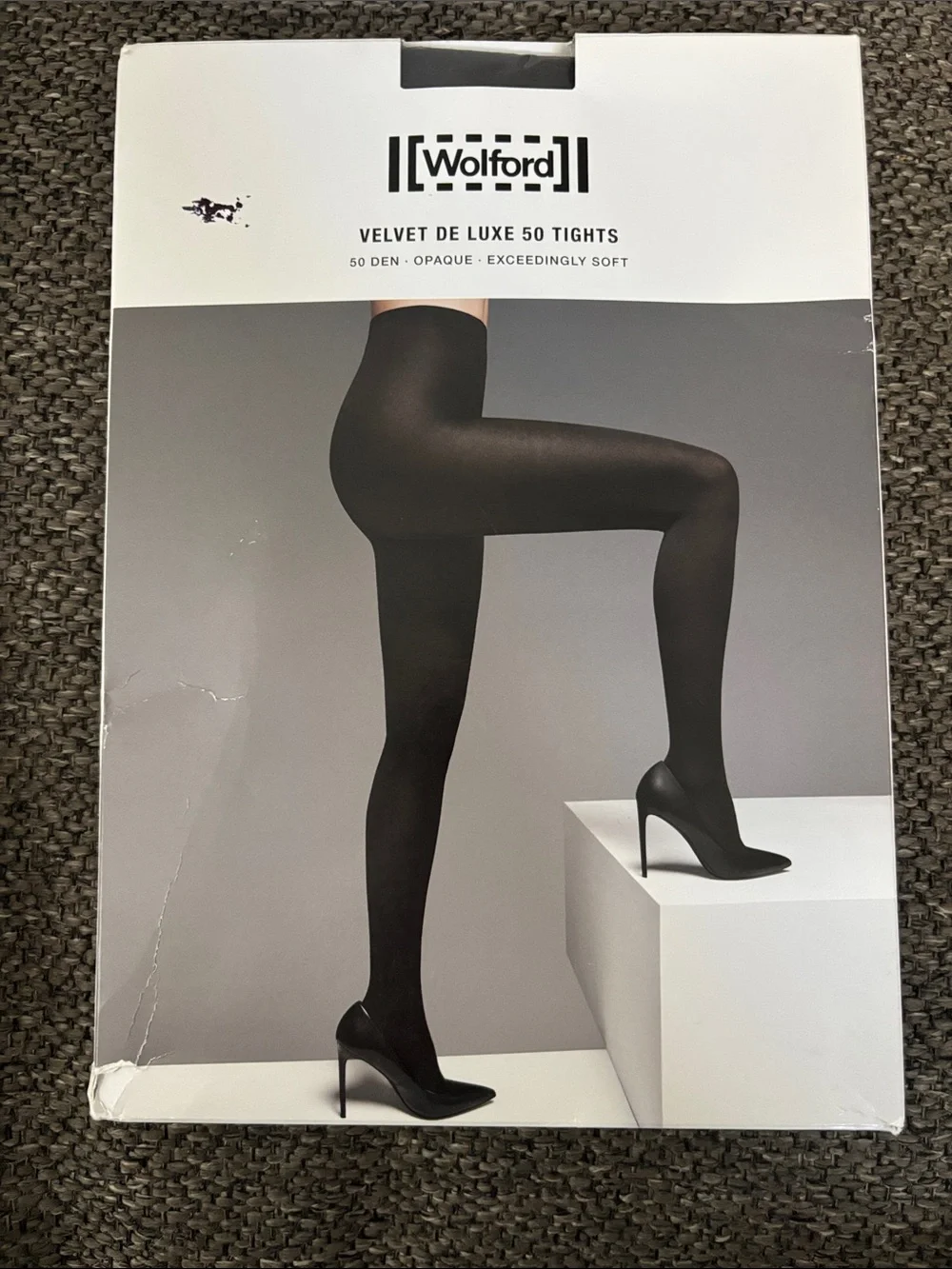 Wolford Velvet De Luxe 50 Tights in Anthracite Sz XL
